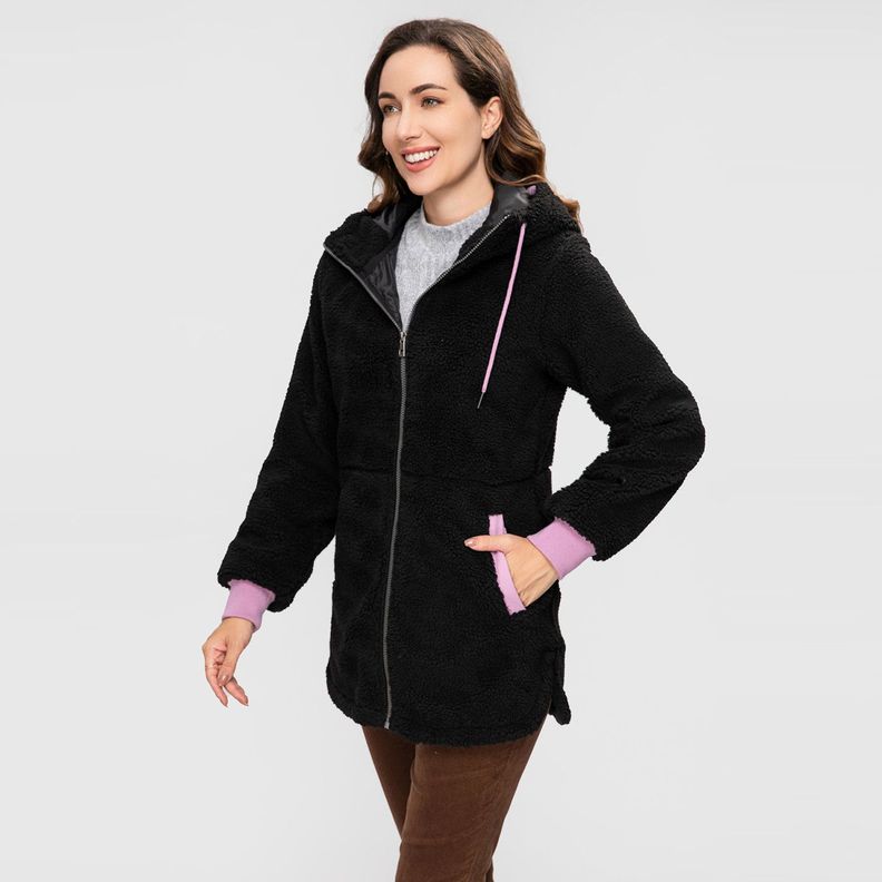 Chaqueta Corderito Casual Negro Fashions Park-1