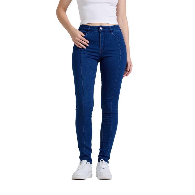 Jeans Mujer Skinny Push Up Azul Fashions Park-0