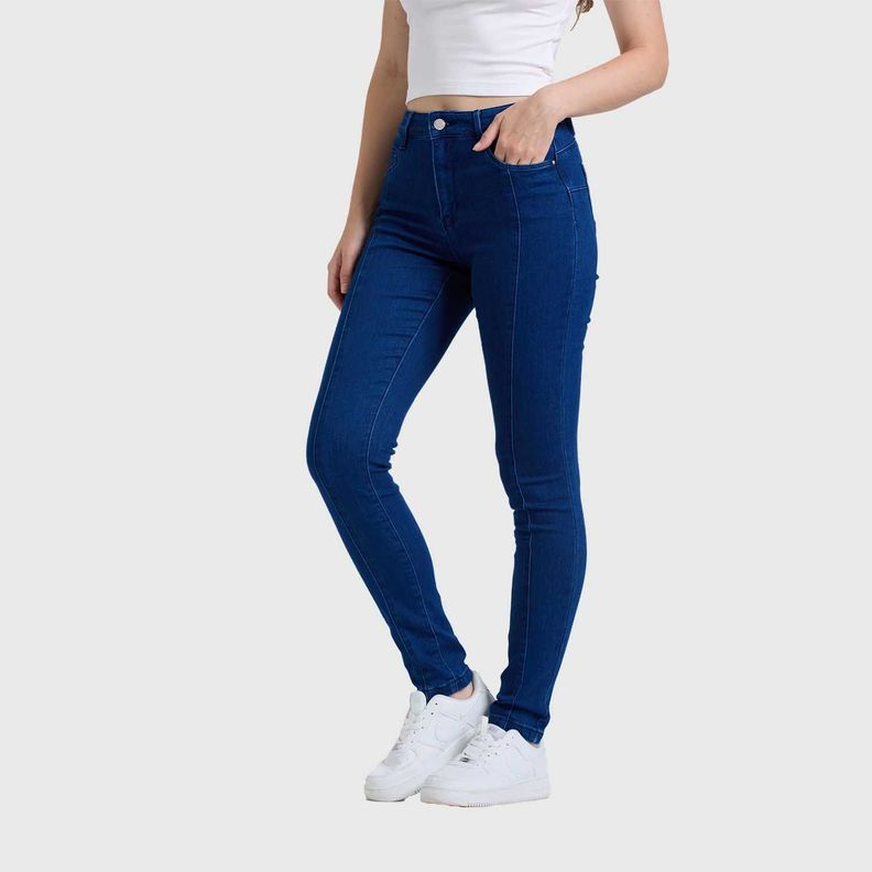 Jeans Mujer Skinny Push Up Azul Fashions Park-1