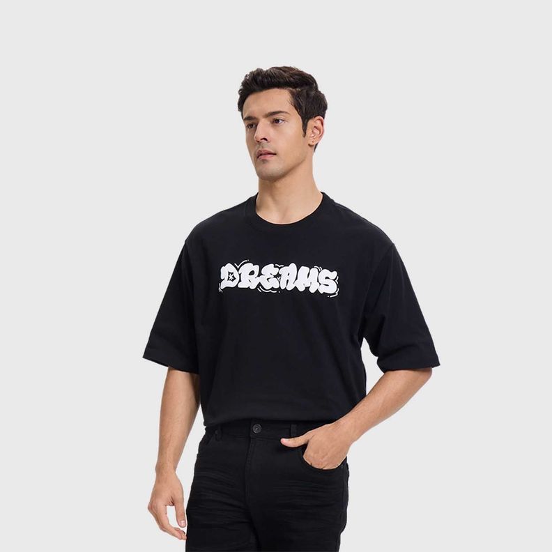Polera Hombre Print Puff Negro Fashion's Park-1