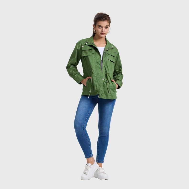Chaqueta Mujer Aplicación Verde Militar Fashion's Park