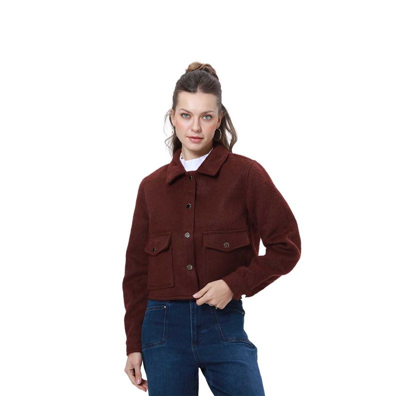Chaqueta Mujer Sobrecamisa Chocolate-0