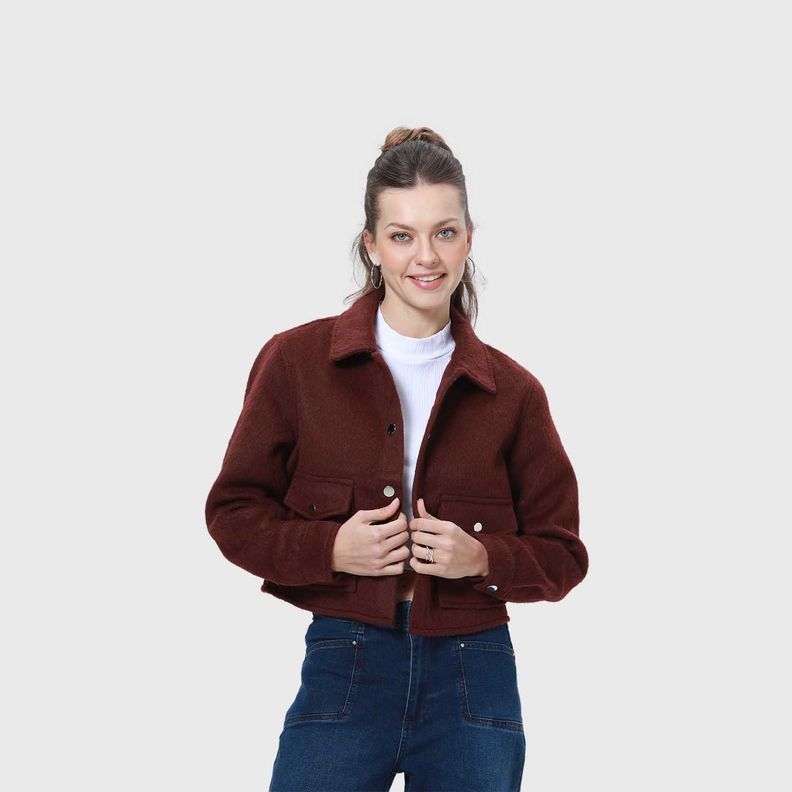 Chaqueta Mujer Sobrecamisa Chocolate-1