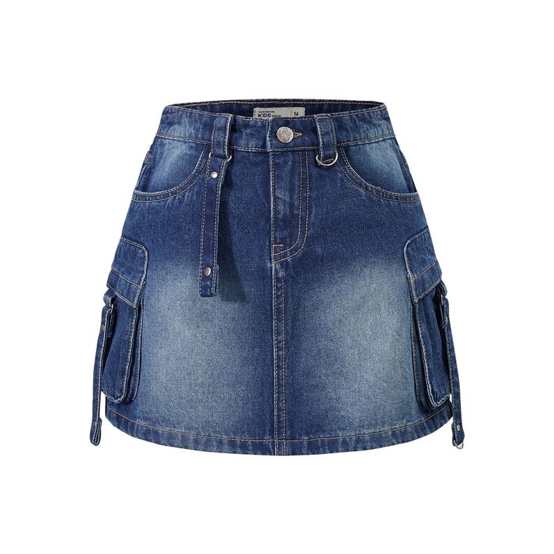 Falda Niña Short Cargo Azul Fashion's Park-0