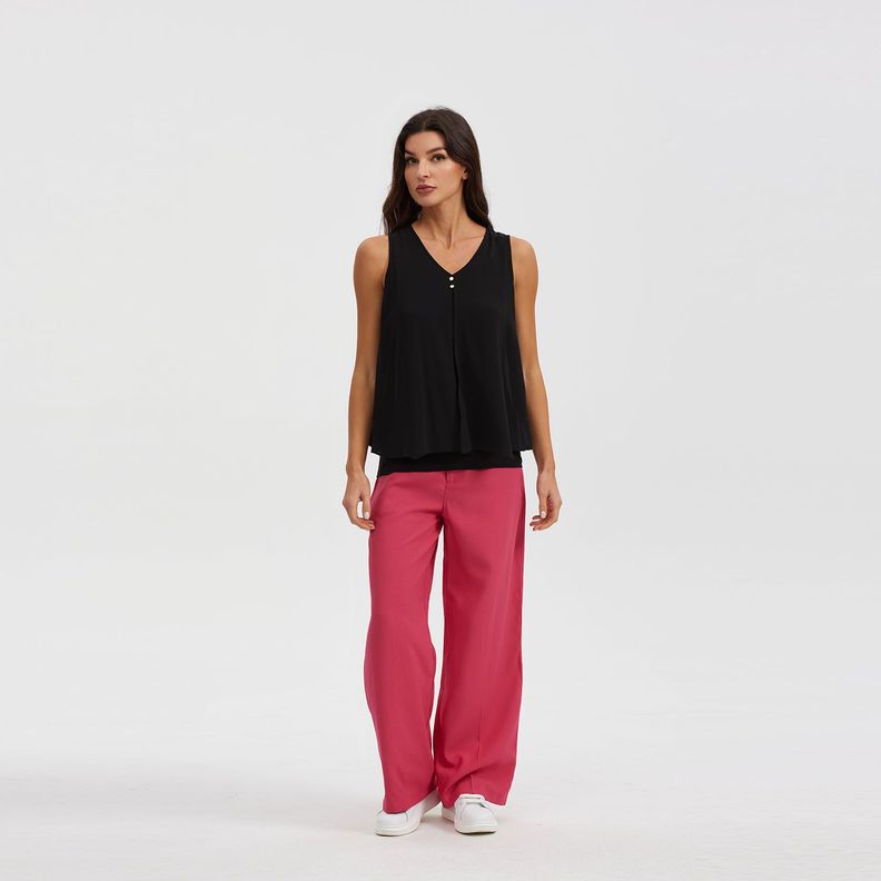 Blusa Lisa Abertura Negro Mujer-3