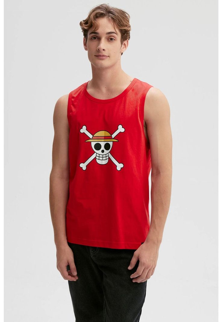 Polera Hombre One Piece Rojo