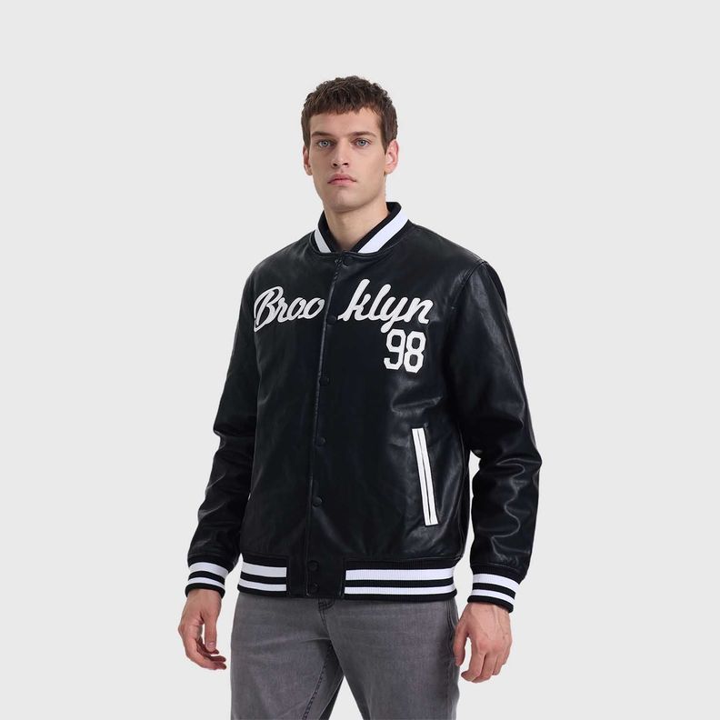 Chaqueta Hombre Varsity Negro-1