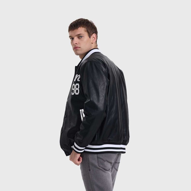 Chaqueta Hombre Varsity Negro-2