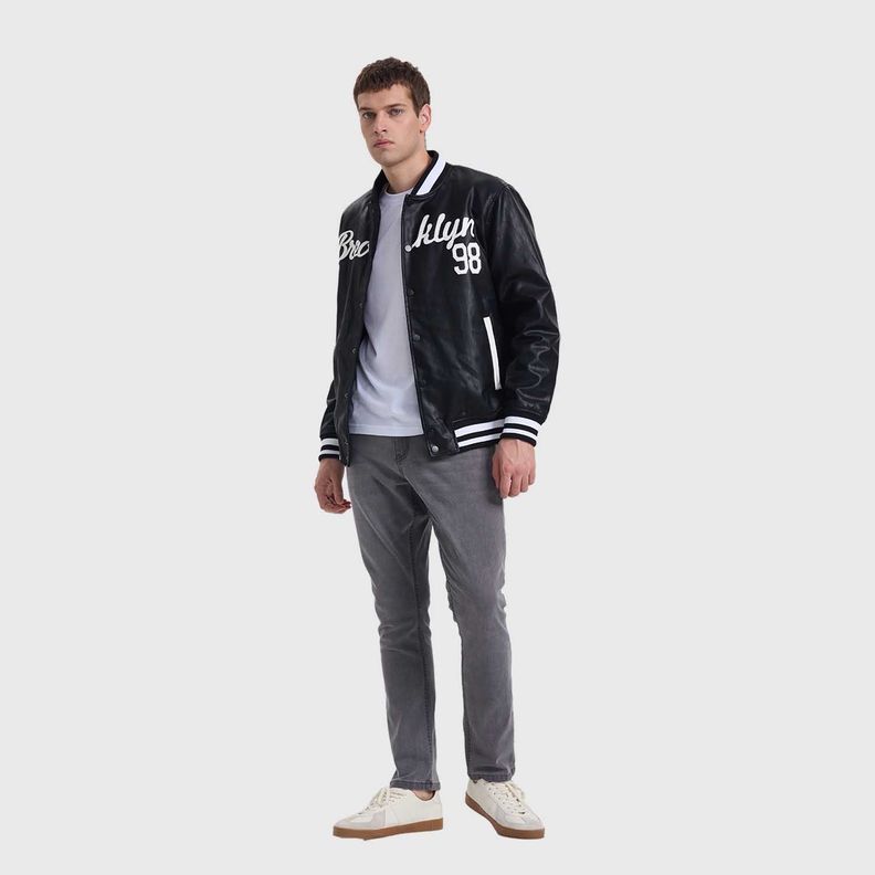 Chaqueta Hombre Varsity Negro-3