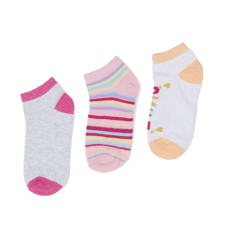 Calceta Niña Tripack Full Print Palo Rosa-0