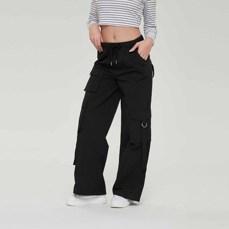 Pantalón Mujer Full Cargo Taslan Negro Fashion´s Park-1