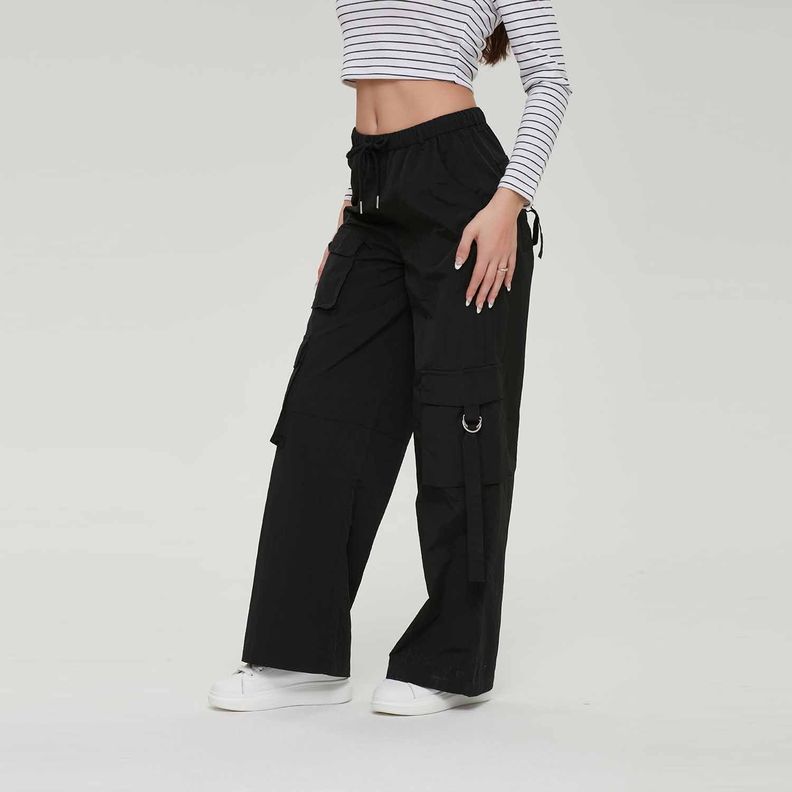 Pantalón Mujer Full Cargo Taslan Negro Fashion´s Park-3