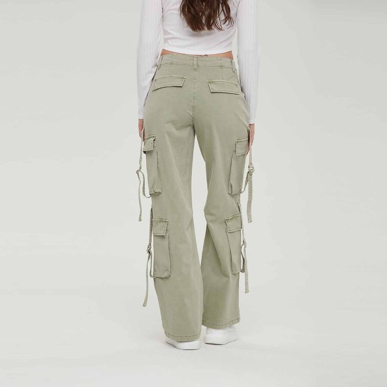 Pantalón Mujer Full Cargo Verde Olivo Claro Fashion´s Park-2