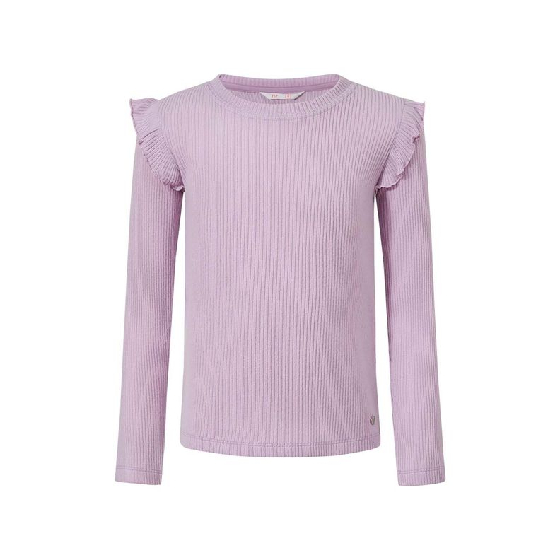 Polera Niña Con Vuelos Lila-0