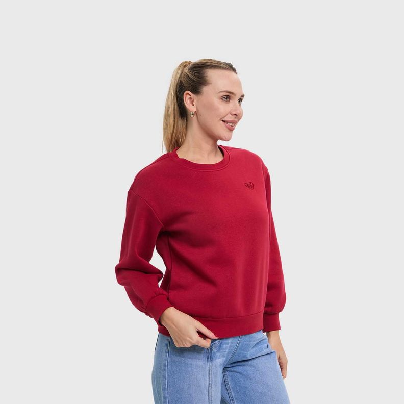 Polerón Mujer Liso Rojo Oscuro Fashion's Park-1