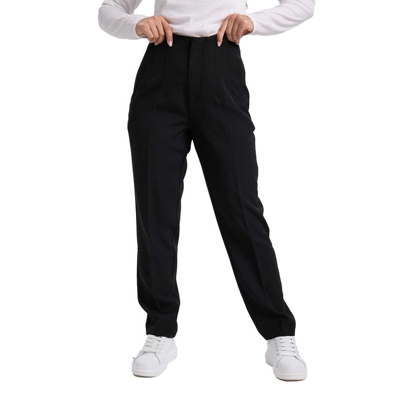 Pantalón Mujer Tiro Alto Sastrero Negro Fashion´s Park-0