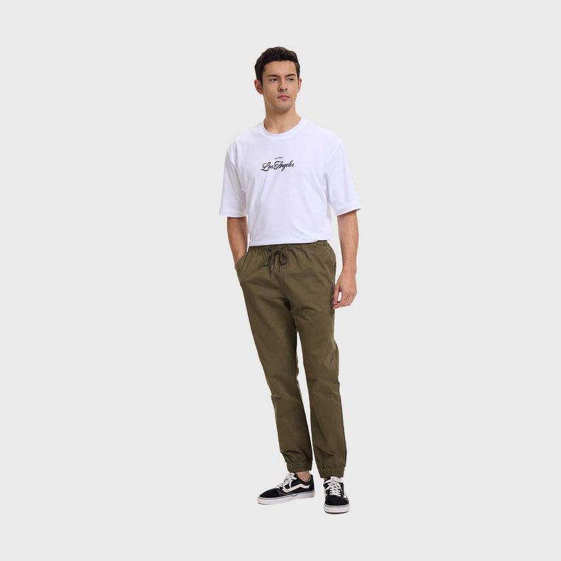 Pantalón Hombre Jogger Twill Verde Militar Fashion's Park-6