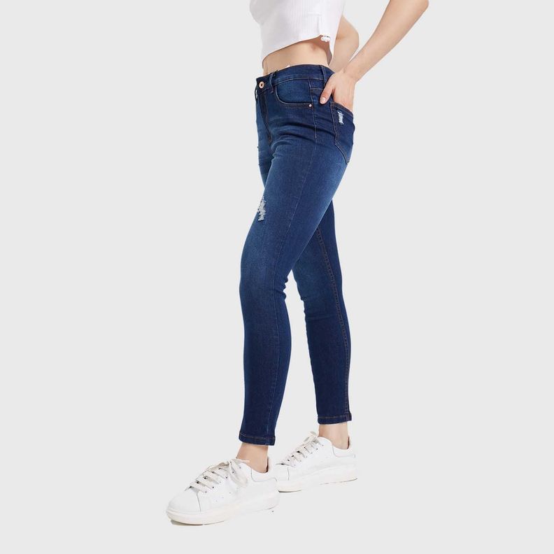 Jeans Mujer Super Skinny Lia Azul Oscuro-1