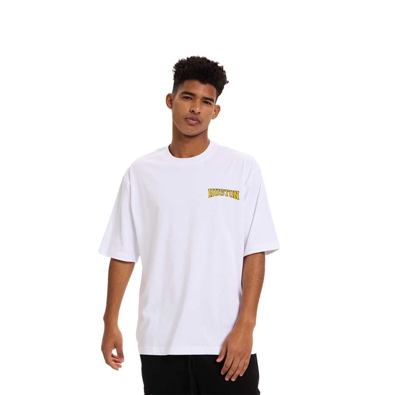 Polera Hombre Print Flamas Blanco Fashion's Park-0