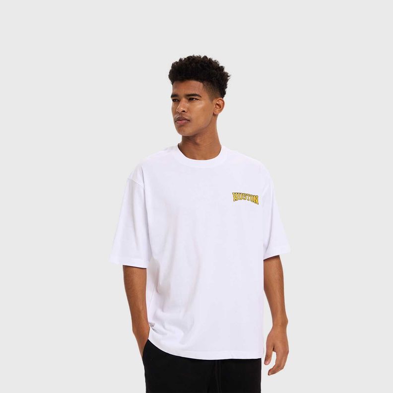 Polera Hombre Print Flamas Blanco Fashion's Park-1