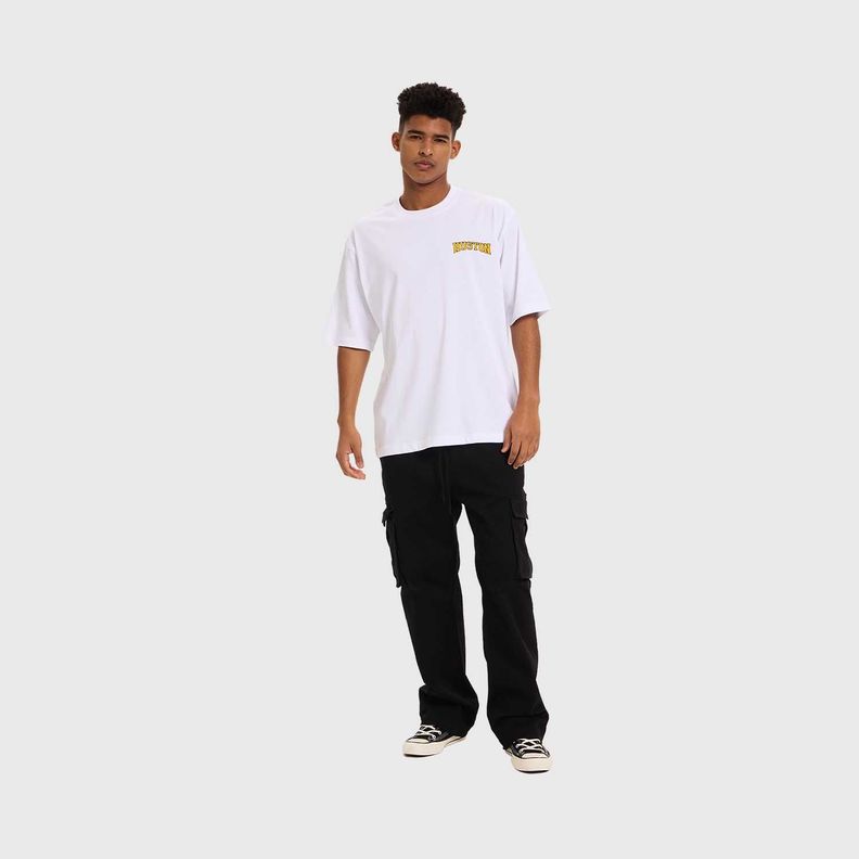 Polera Hombre Print Flamas Blanco Fashion's Park-3