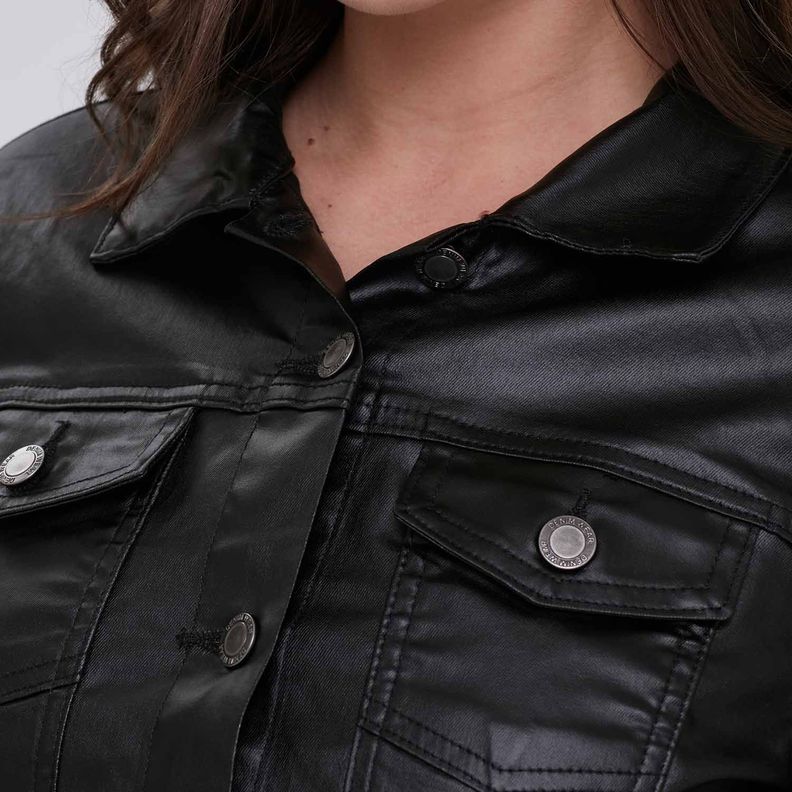 Chaqueta Mujer Brillante Negro-6