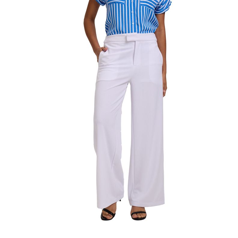 Pantalón Mujer Palazzo Sastrero Blanco Fashion's Park-0