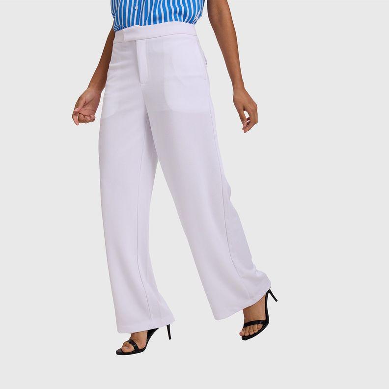 Pantalón Mujer Palazzo Sastrero Blanco Fashion's Park-1