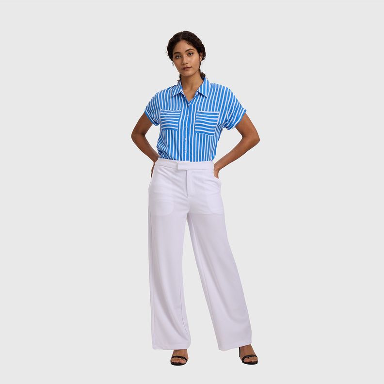 Pantalón Mujer Palazzo Sastrero Blanco Fashion's Park-3