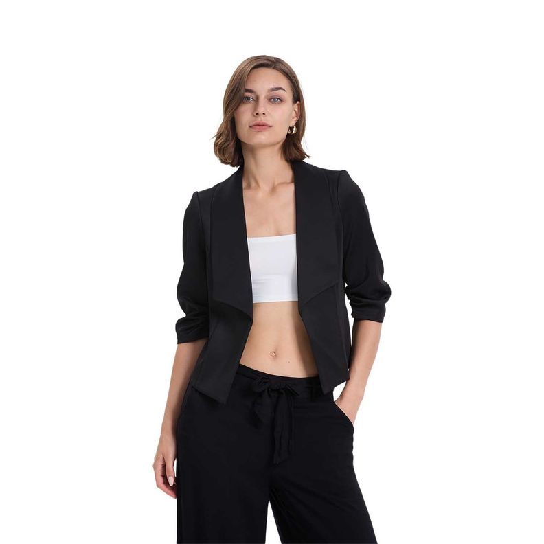 Blazer Mujer Tope Ruedo Negro Fashions Park-0