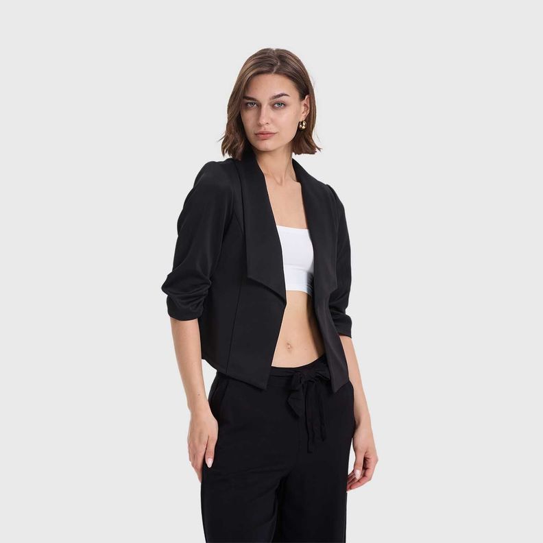 Blazer Mujer Tope Ruedo Negro Fashions Park-1