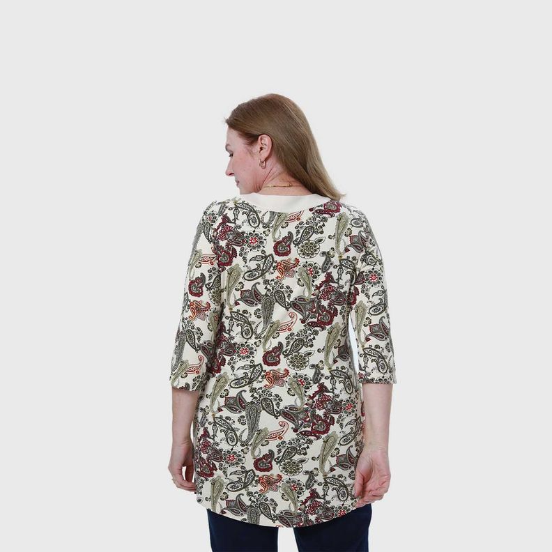 Polera Mujer Full Print Guinda Oscuro-2