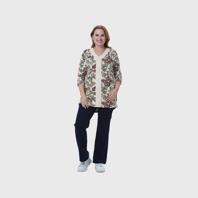 Polera Mujer Full Print Guinda Oscuro-3