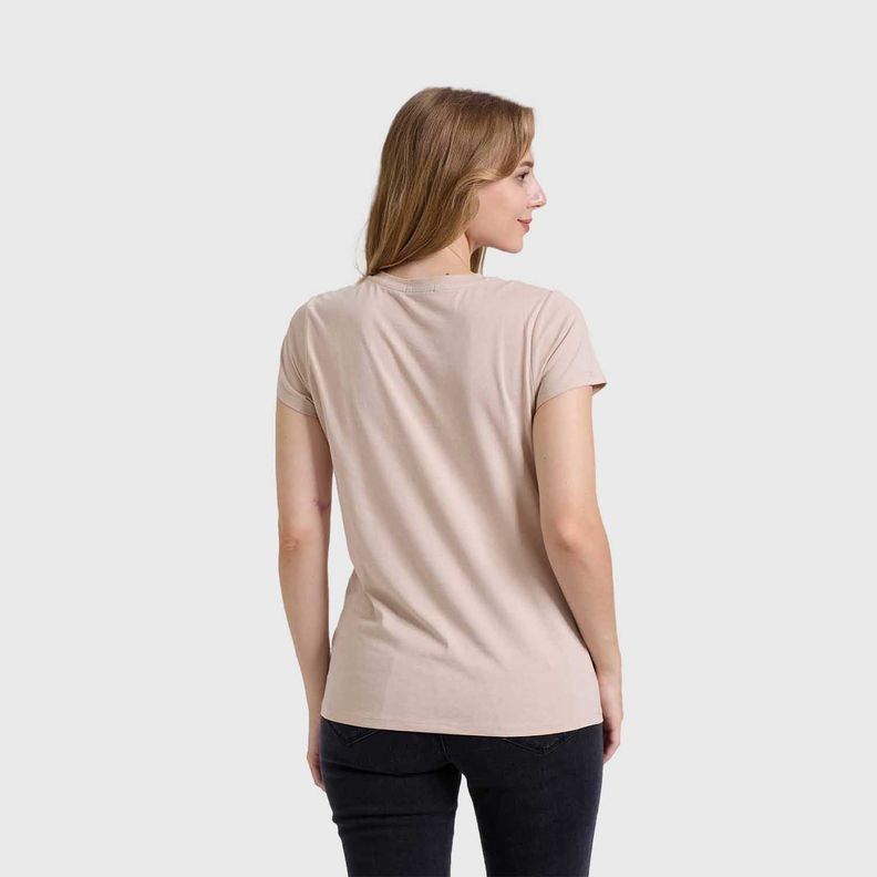Polera Mujer Básica Print Beige Fashion's Park-2