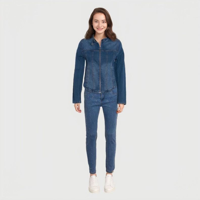 Chaqueta Ajustada Celeste Mujer-3