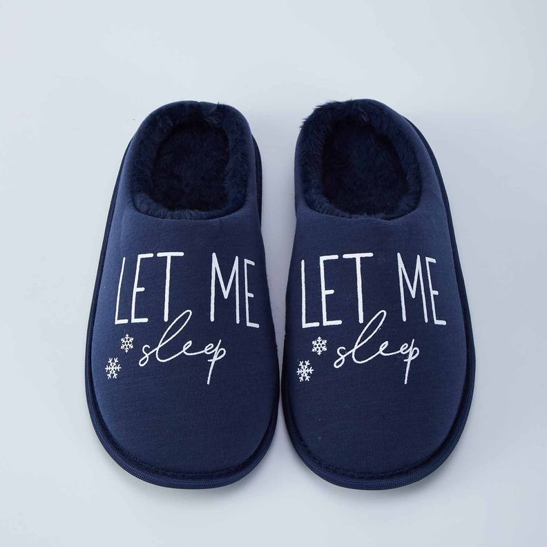 Pantufla Mujer Interior Peluda Azul Fashion´s Park-0