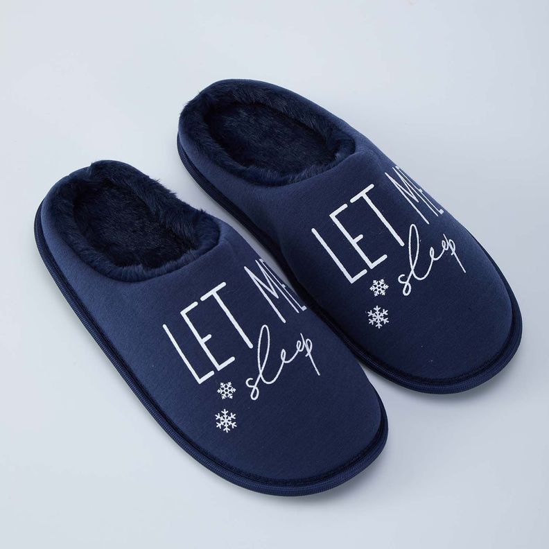 Pantufla Mujer Interior Peluda Azul Fashion´s Park-1