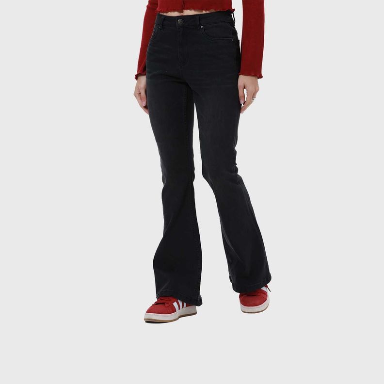 Jeans Mujer Flare Vale Negro Fashion's Park-1