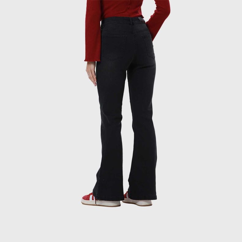 Jeans Mujer Flare Vale Negro Fashion's Park-2