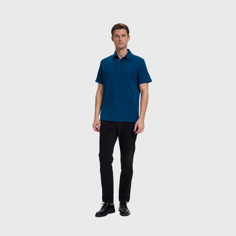 Polera Hombre Lisa Azul  Fashion's Park-3