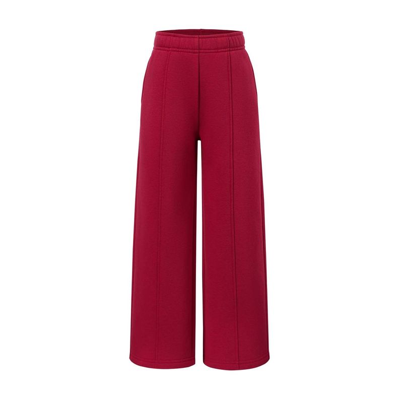 Pantalón Buzo Niña Wide Leg Burdeo-0