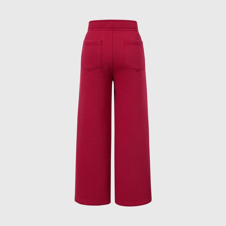 Pantalón Buzo Niña Wide Leg Burdeo-1