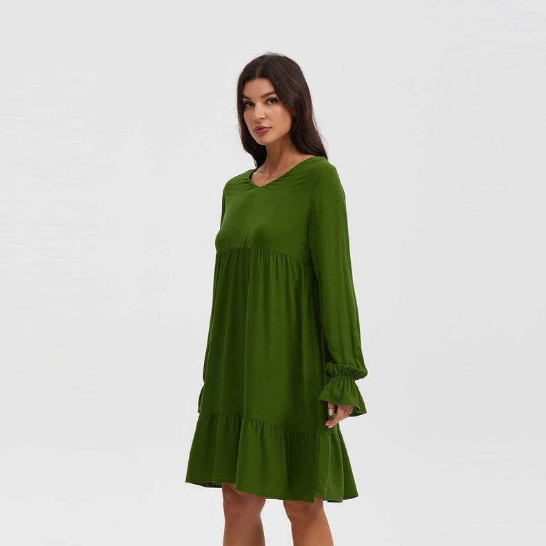 Vestido Mujer Corto Estampado Negro / Blanco-1