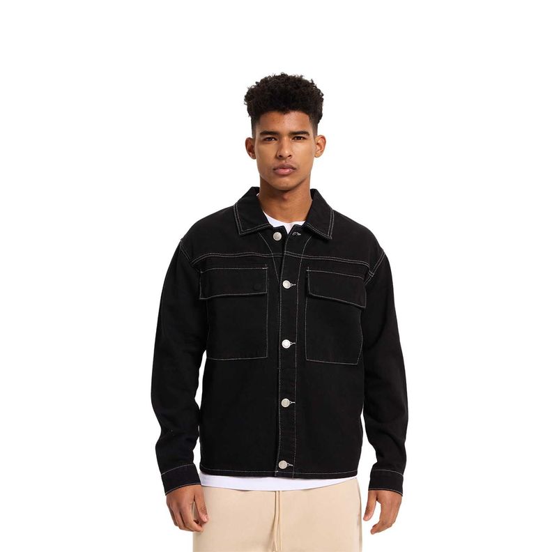 Chaqueta Hombre Juvenil Con Bolsillo Negro Fashion's Park-0