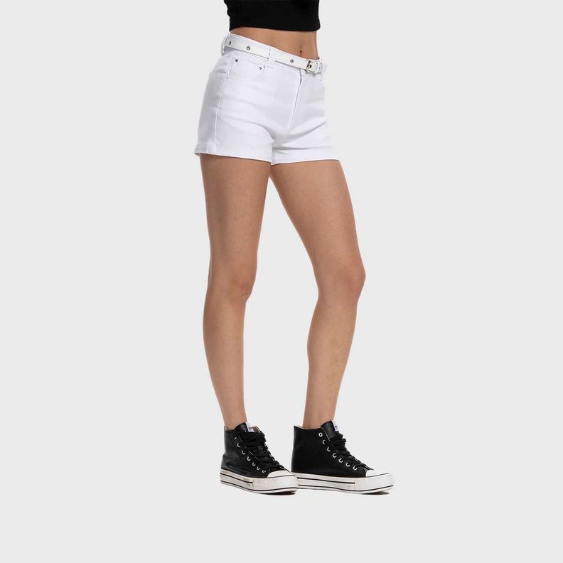 Short Mujer Cinturón Blanco Fashion's Park-1