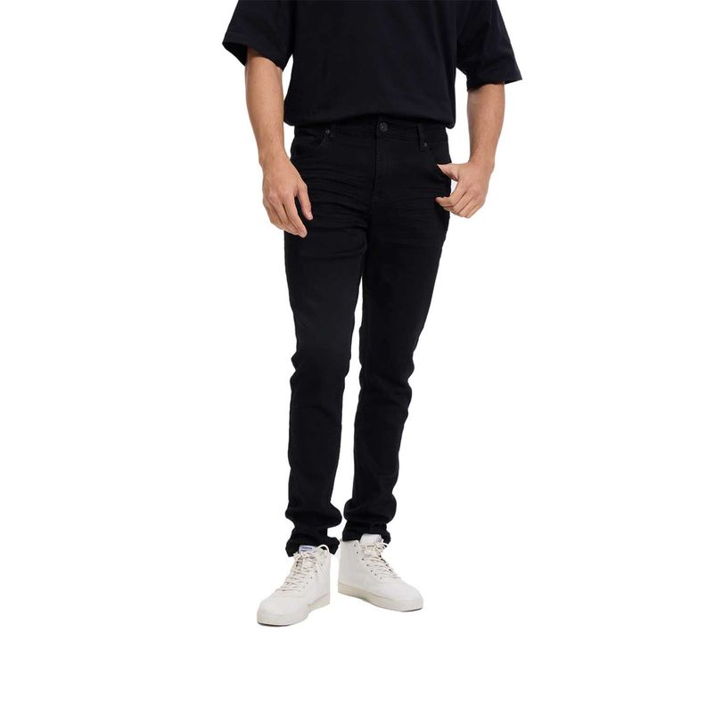 Jeans Hombre Skinny Liso Negro Fashion's Park-0