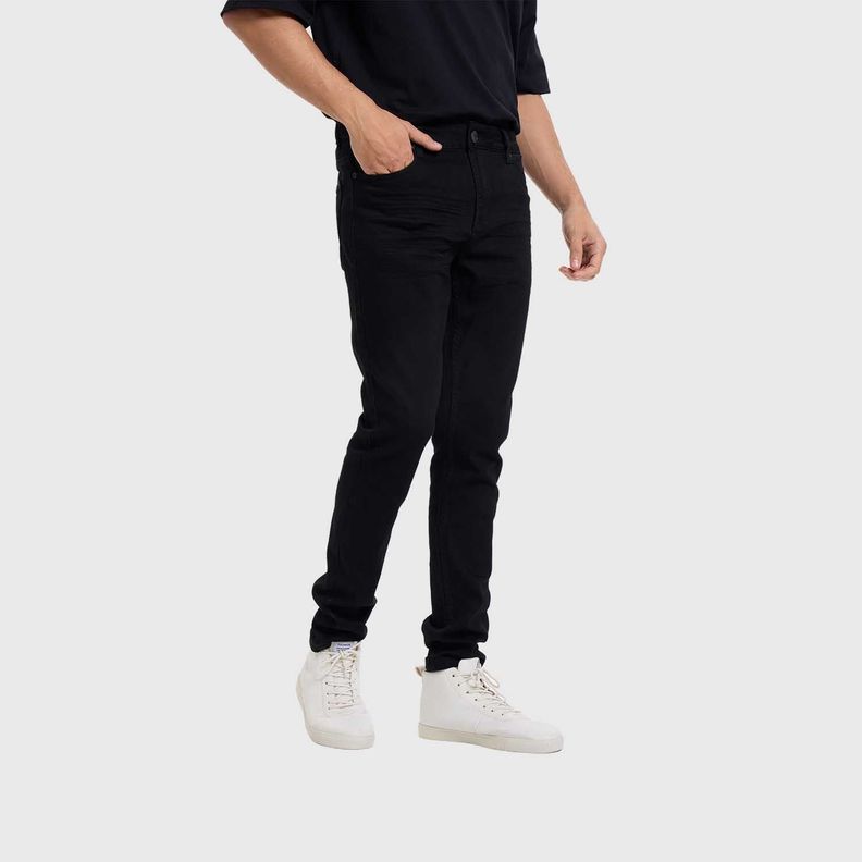 Jeans Hombre Skinny Liso Negro Fashion's Park-1