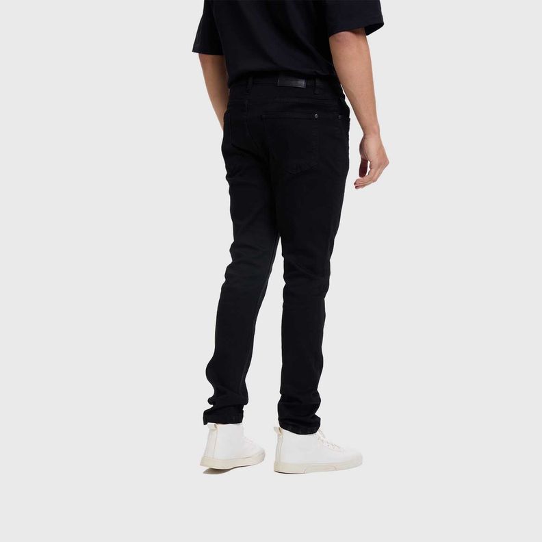Jeans Hombre Skinny Liso Negro Fashion's Park-2