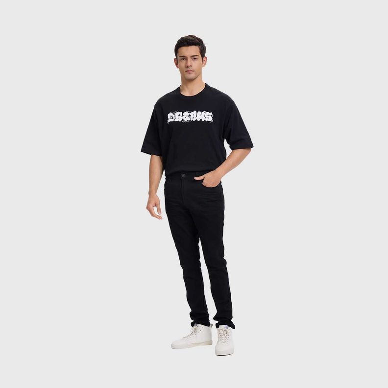 Jeans Hombre Skinny Liso Negro Fashion's Park-3