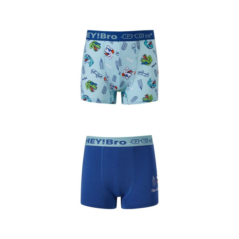 Boxer Niño Bipack Liso Azul Fashion's Park-1